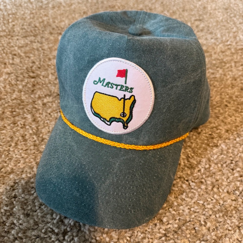 Masters Golf Hat Green Yellow Rope Trim Embroidered Patch Cobra Cap snapback